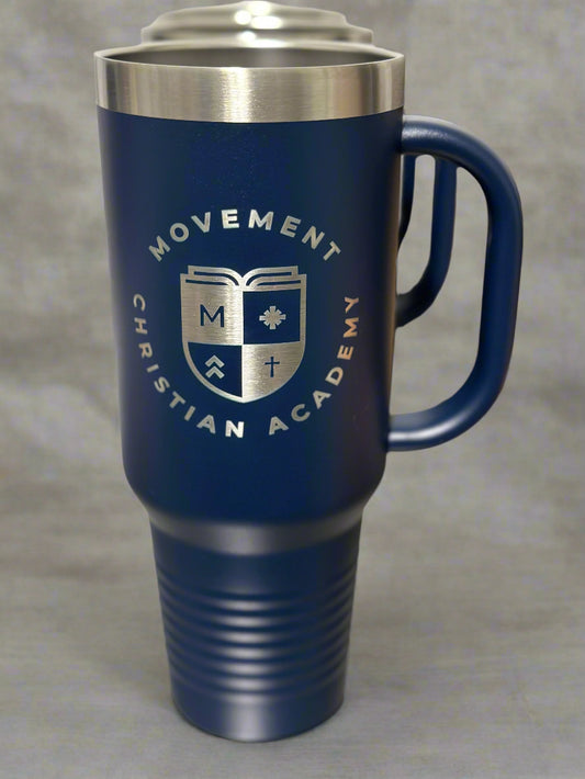 MCA logo 40 oz. Vacuum Insulated Travel Mug - Navy