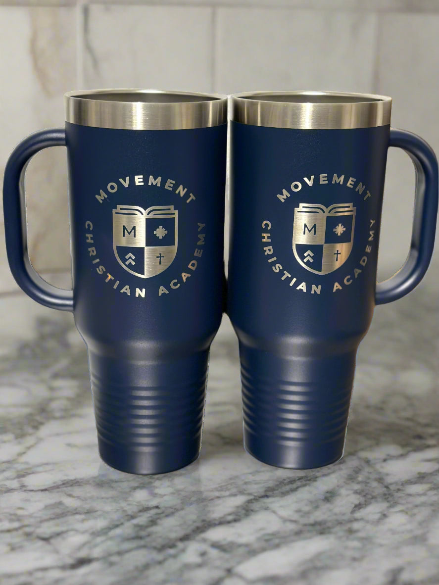 MCA logo 40 oz. Vacuum Insulated Travel Mug - Navy