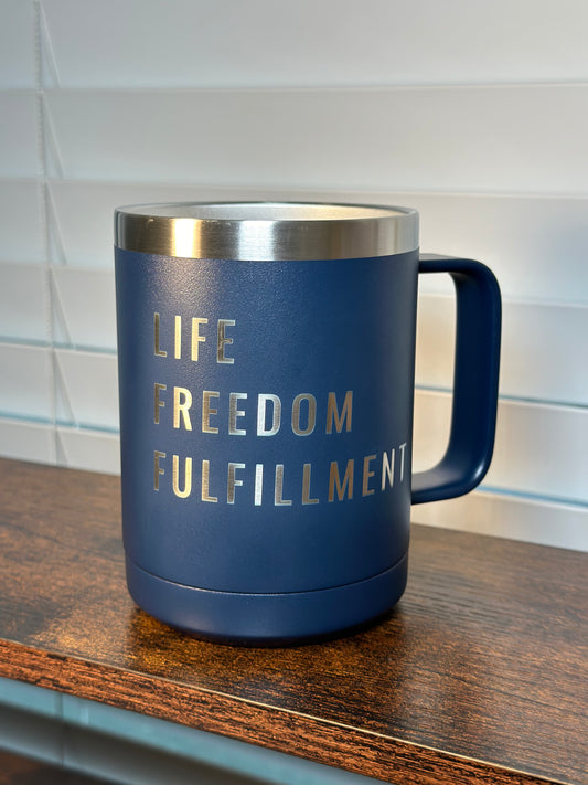 MC Life, Freedom, Fulfillment 15 oz. Vacuum Insulated Mug - Navy