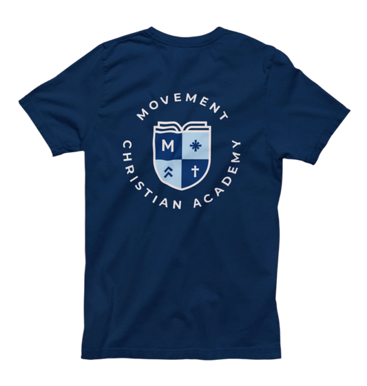 Movement Christian Academy Crest T-shirt Navy