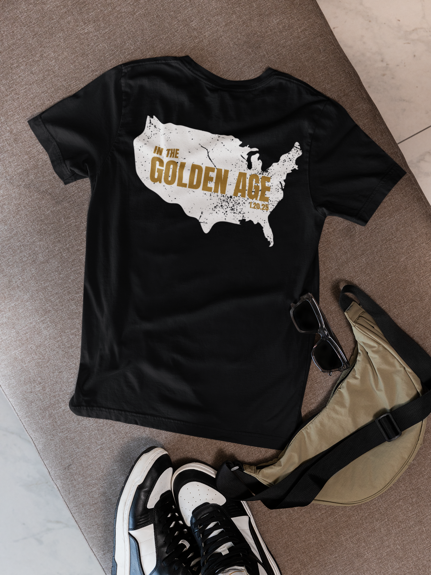 In The Golden Age USA Map T-Shirt